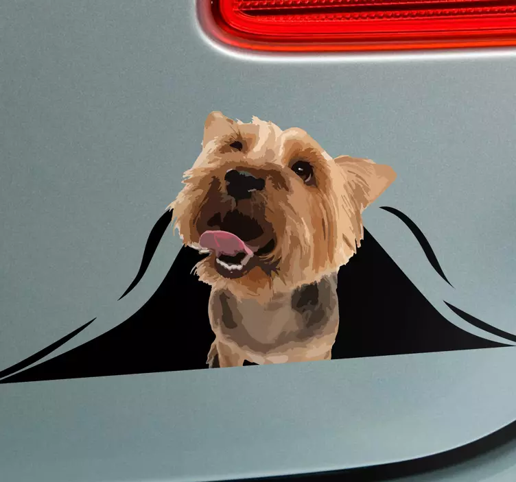 3D Yorkshire dog animal car sticker - TenStickers