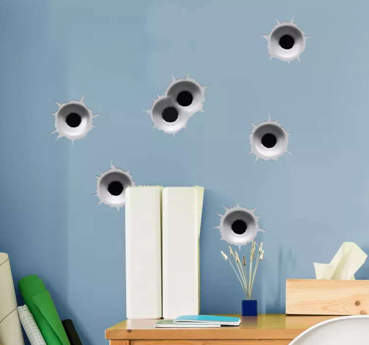 Bullet holes effect car sticker - TenStickers