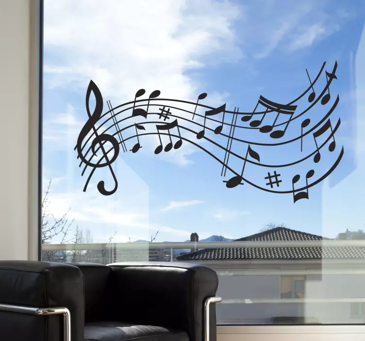 Musical score symphony wall sticker for bedroom - TenStickers