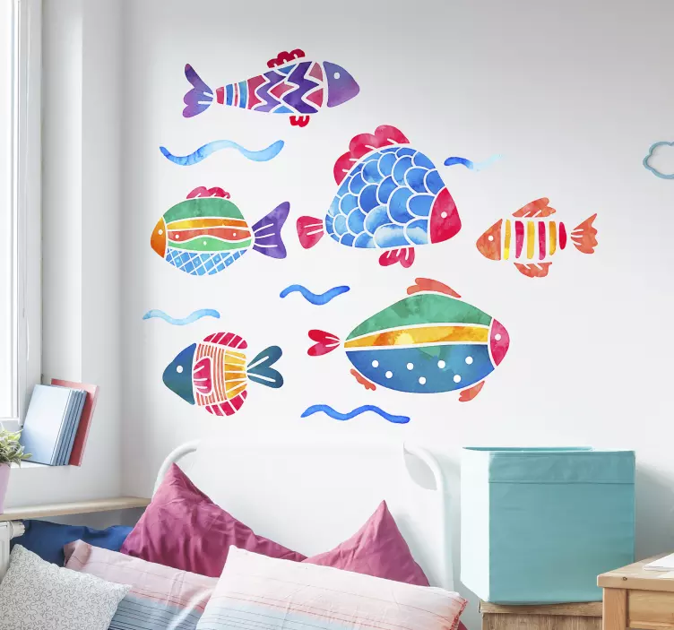 Fish Children´s bathroom decal - TenStickers