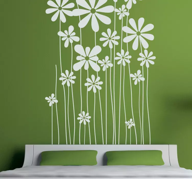 Tall Daisies Wall Sticker - TenStickers