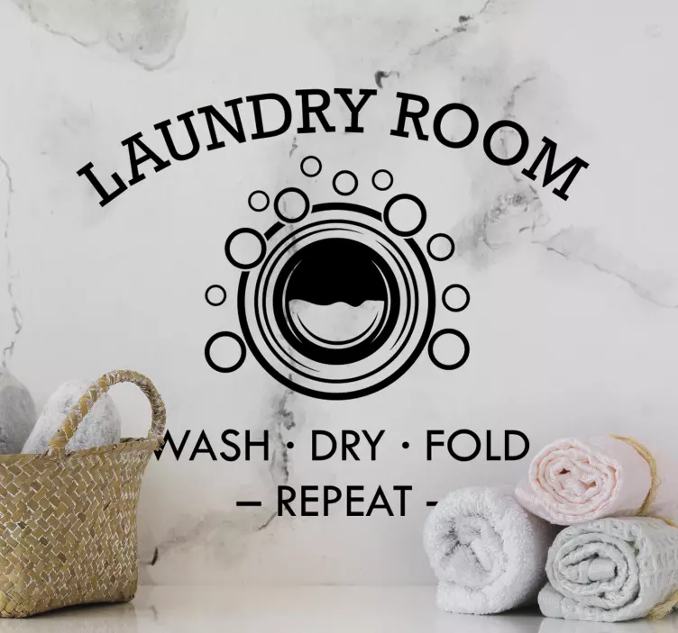 Laundry Room home text bathroom wall sticker - TenStickers