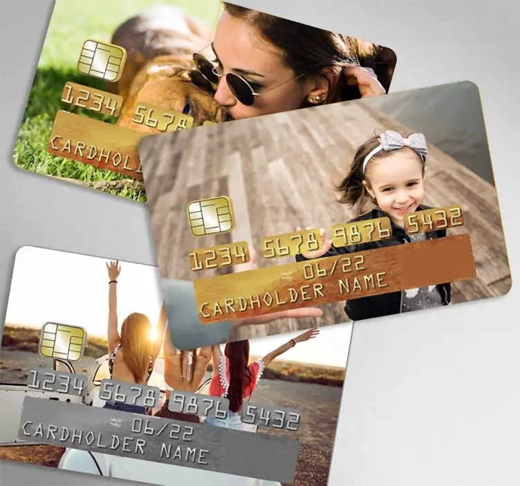 Customised photo bank card sticker - TenStickers