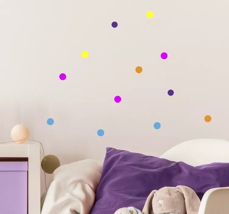 Geometric wall sticker vibrant dot patterns - TenStickers