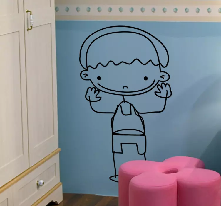 Playful Child Character wall sticker for kids - TenStickers