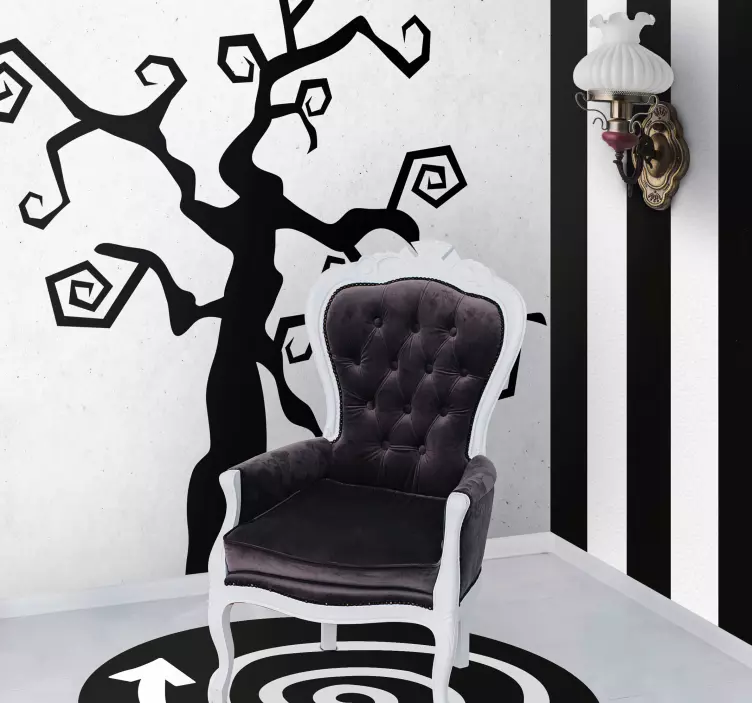 Burtonian halloween tree wall sticker - TenStickers