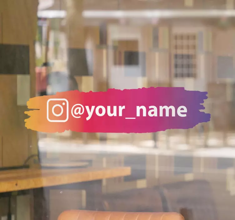 Custom paint stroke Instagram shop window sticker - TenStickers