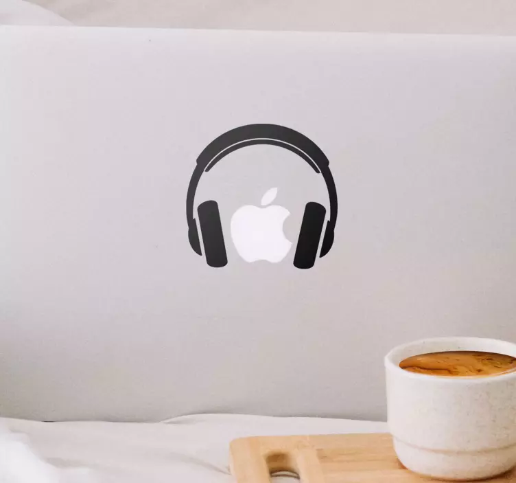 MacBook headphones laptop dj sticker - TenStickers