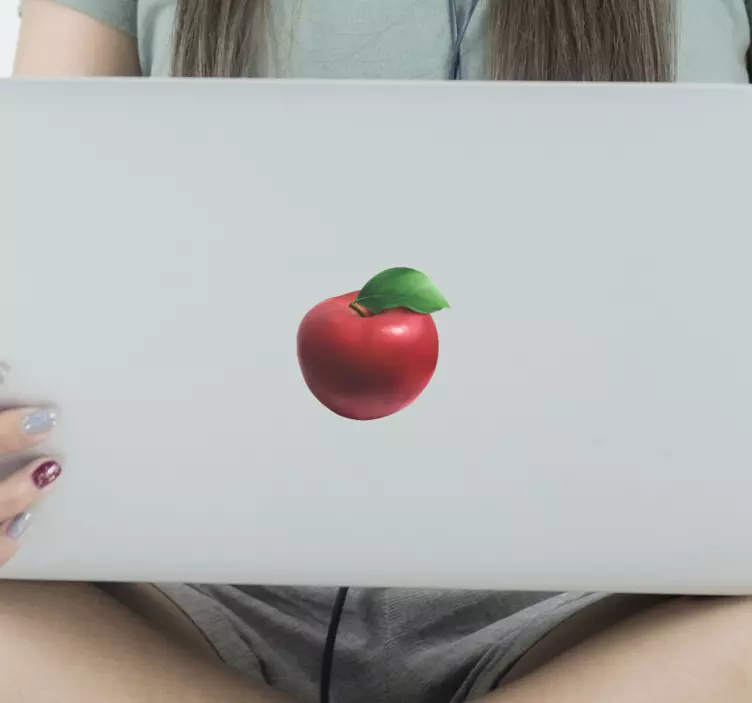 Realistic apple laptop cover fruit sticker - TenStickers