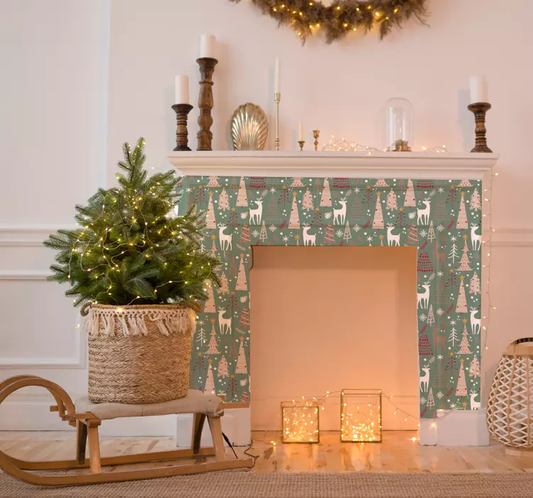 Forest Pattern Christmas sticker - TenStickers