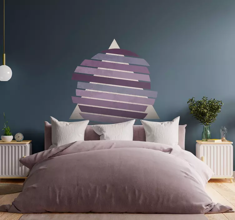 Abstract circular and triangle geometric wall sticker - TenStickers
