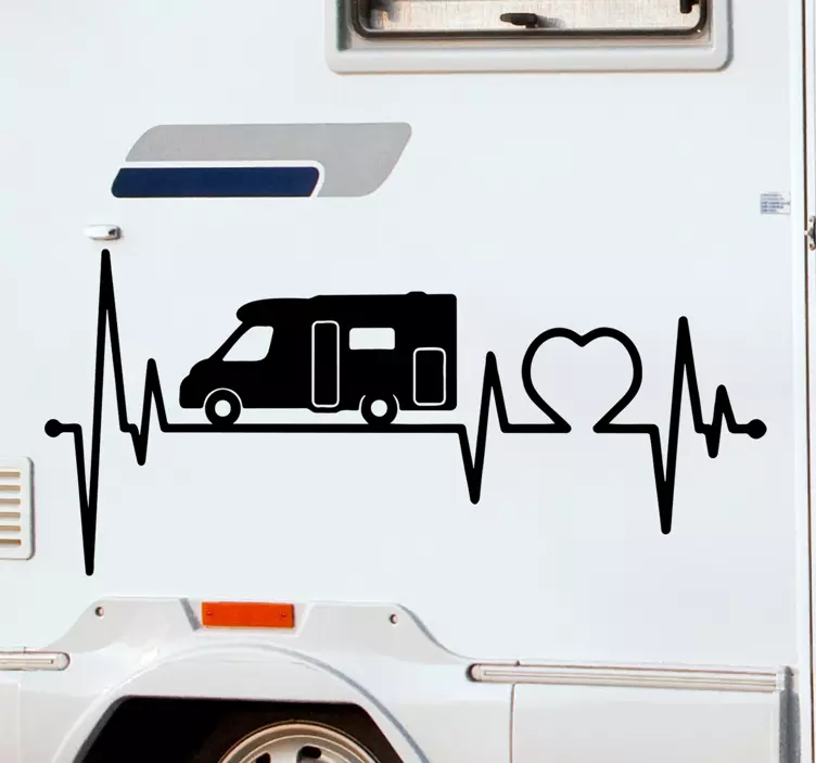 Cardiogram campervan sticker - TenStickers
