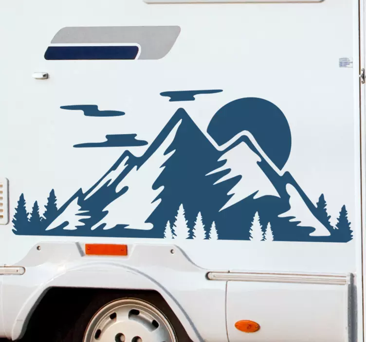 Mountain theme vibes campervan decal - TenStickers