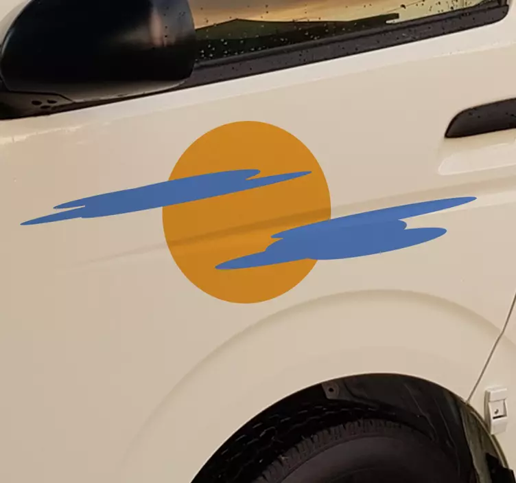 Sun and clouds campervan decal - TenStickers