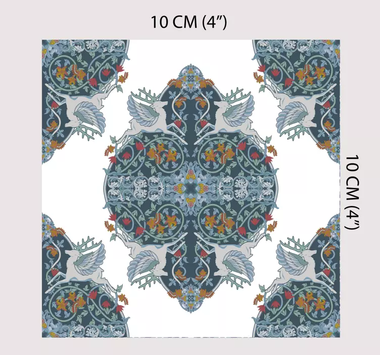 Floral vintage kitchen tile sticker - TenStickers