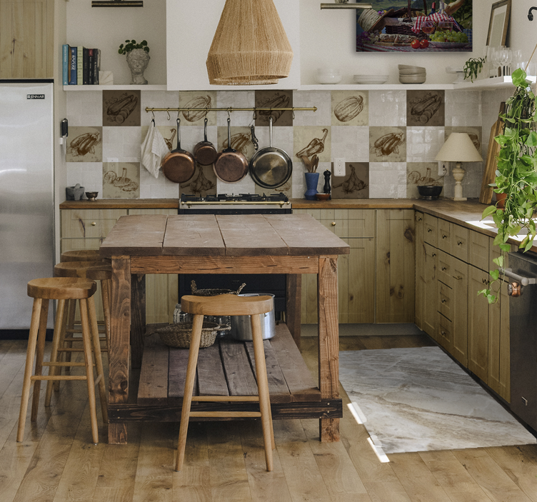 Light wooden pattern vinyl wrap furniture - TenStickers