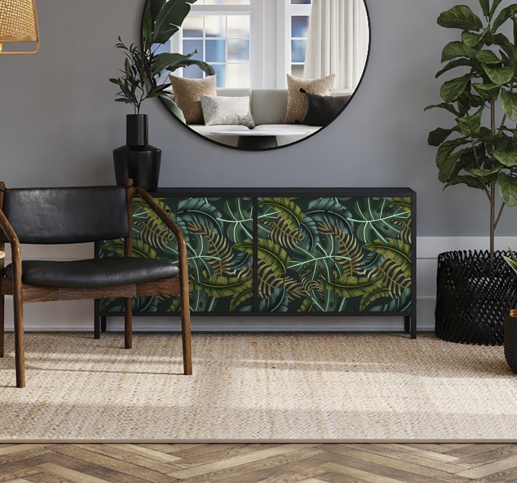 Tropical leaf furniture sticker - TenStickers