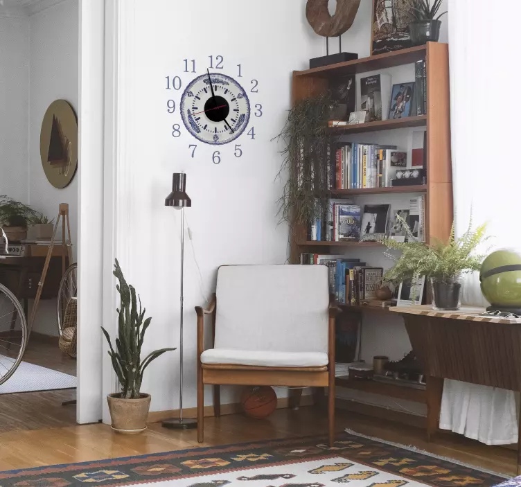 Cottagecore vintage stick on wall clock - TenStickers