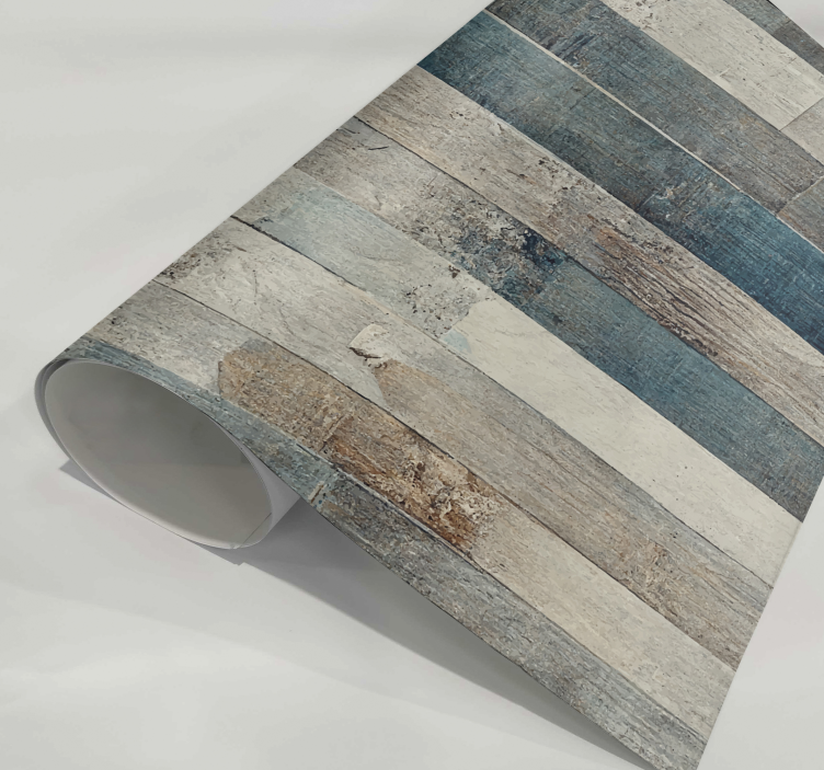 Aged Wood Blue Tones Furniture Decal - TenStickers