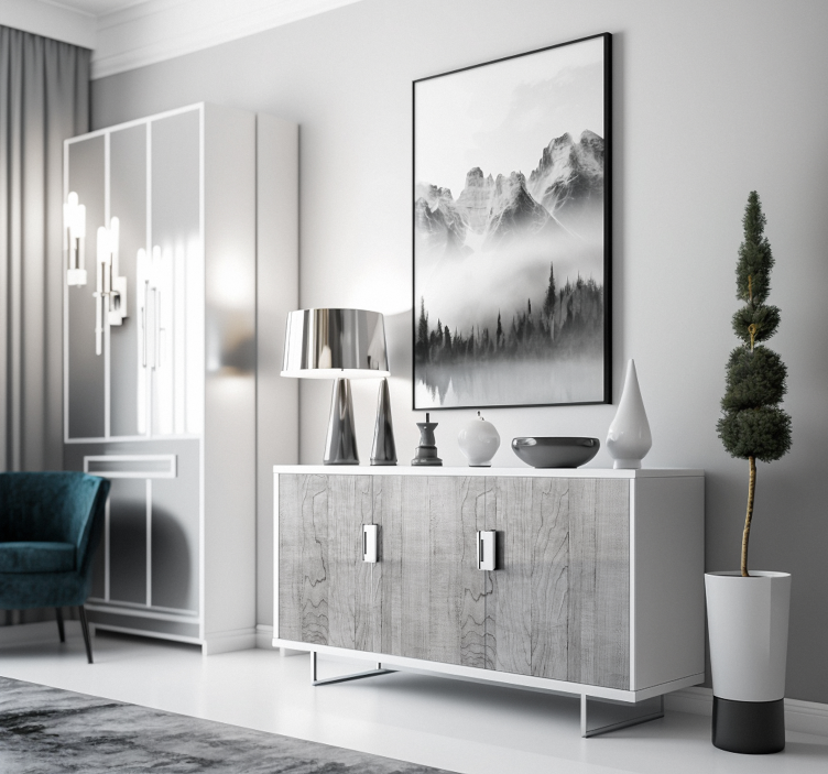 Grey Wood Furniture Decal - TenStickers