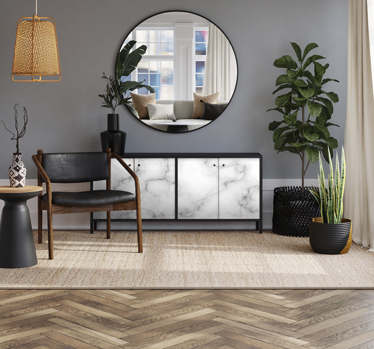 White Marble Furniture Sticker - TenStickers