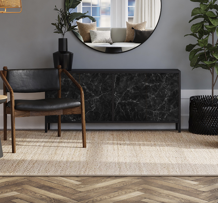 Black Marble Furniture Sticker - TenStickers