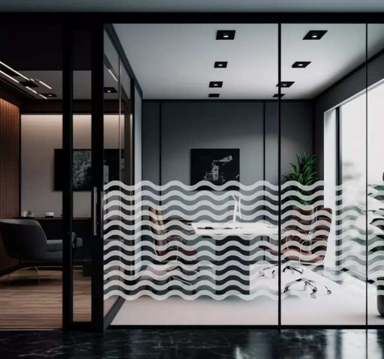 Translucent waves window sticker - TenStickers