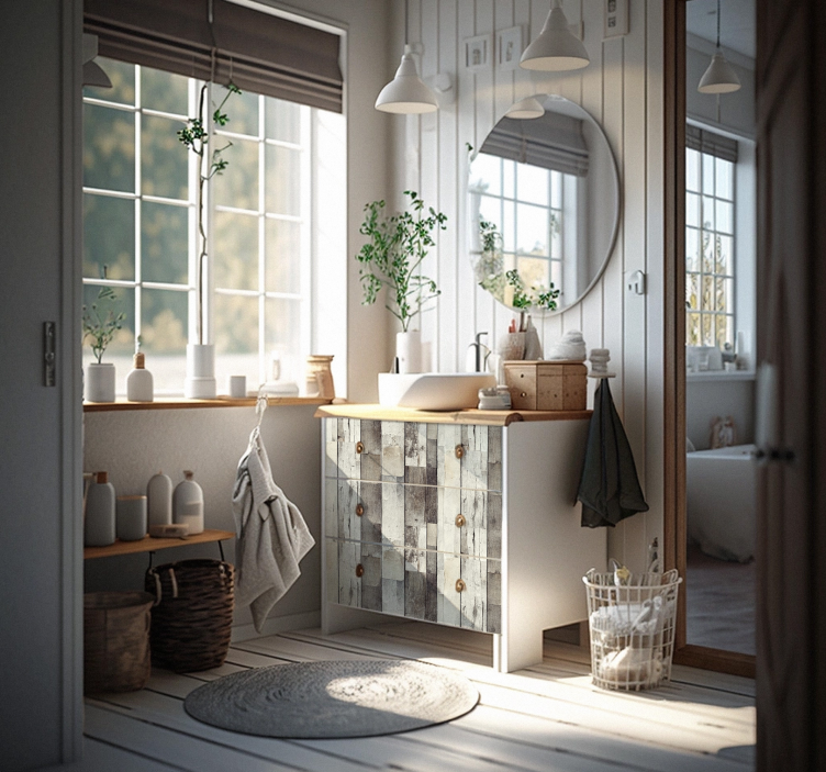 Light aged wood furniture sticker - TenStickers