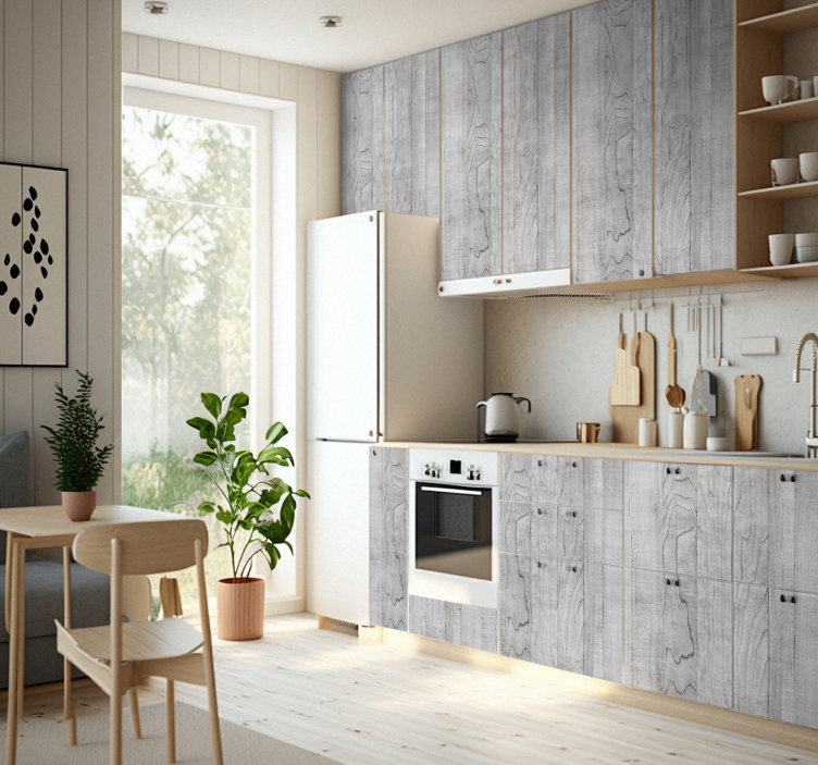 Grey Wood Furniture Decal - TenStickers