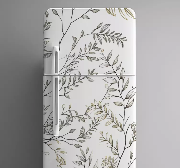 Leaves and branches fridge sticker - TenStickers