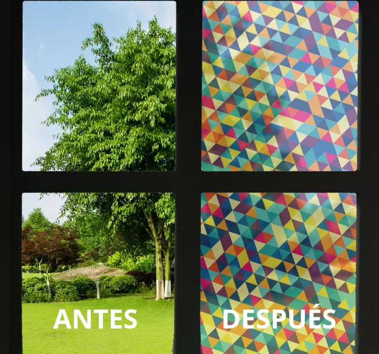 Geometric colourful translucent window sticker - TenStickers