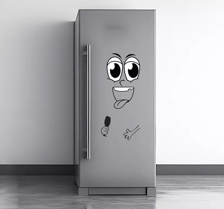 Face with wineglass sticker refrigerator - TenStickers