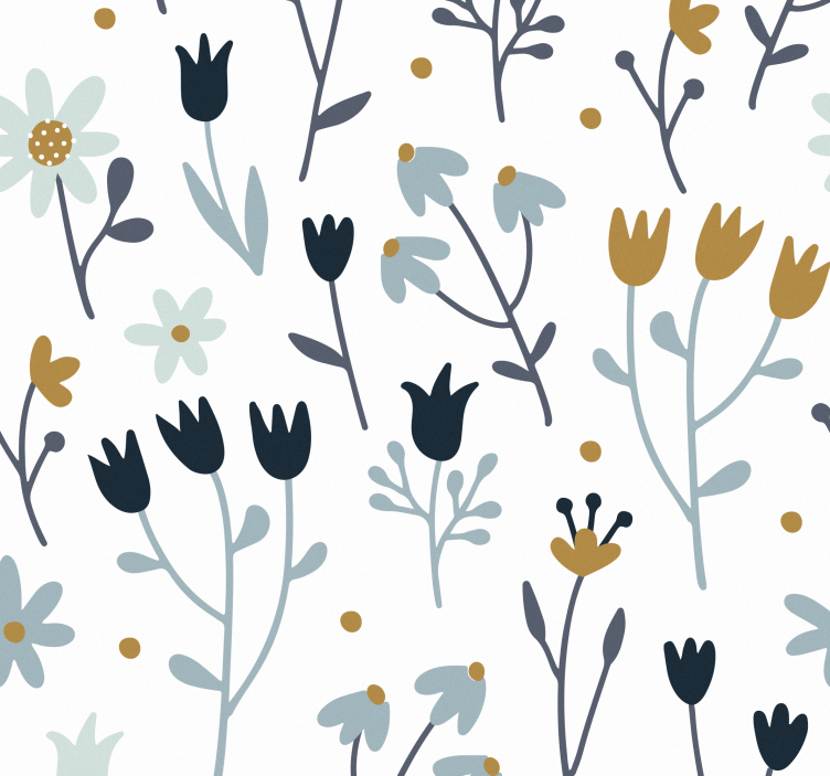 Minimalist flowers furniture decal - TenStickers