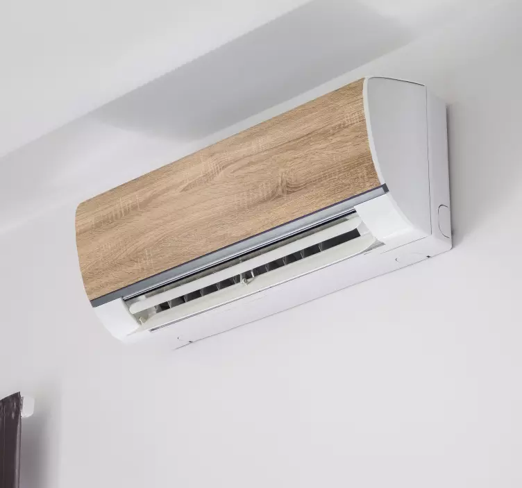 Wood texture air conditioner sticker - TenStickers