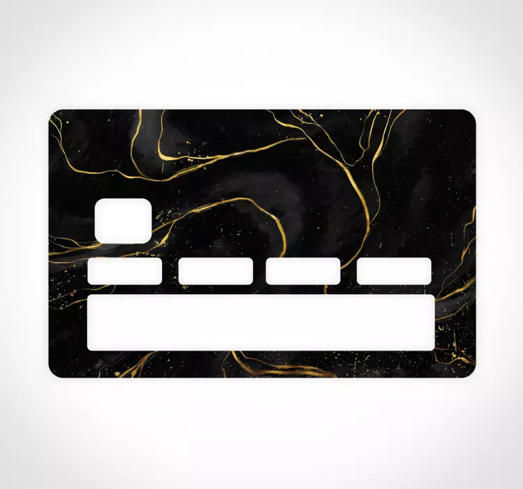 Black and golden marble texture bank card sticker - TenStickers
