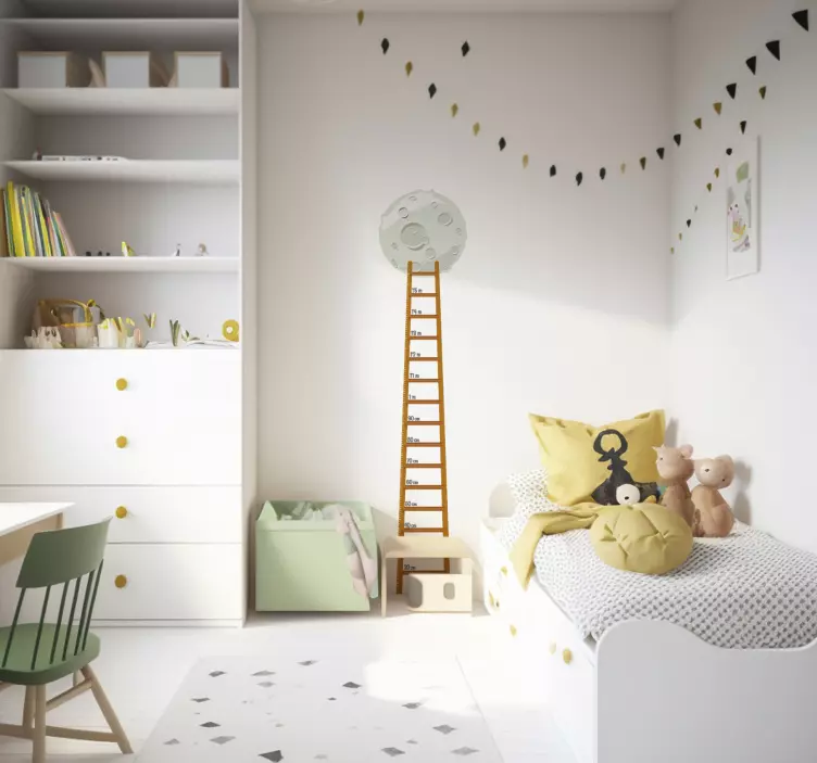 Ladder to the Moon Height Chart Wall Sticker - TenStickers