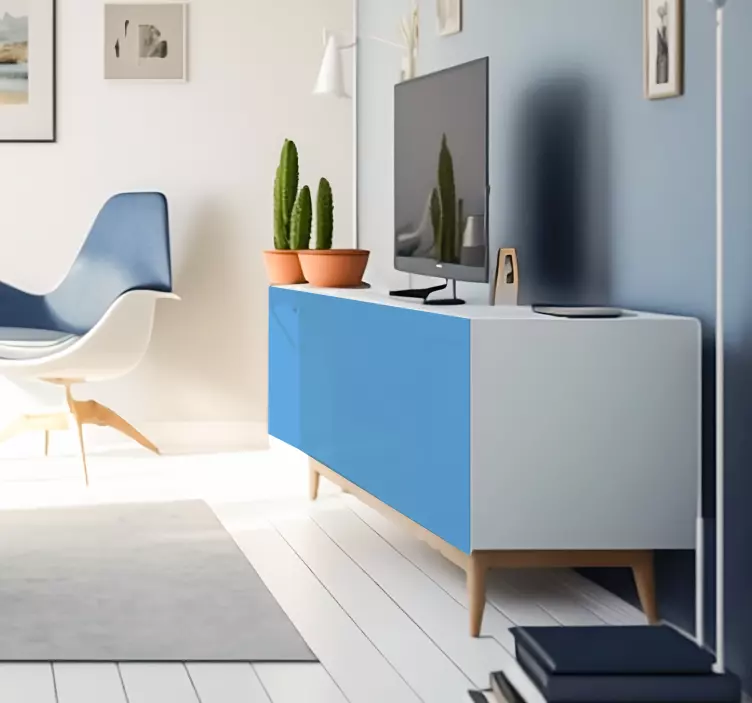 Clear blue vinyl wrap furniture - TenStickers