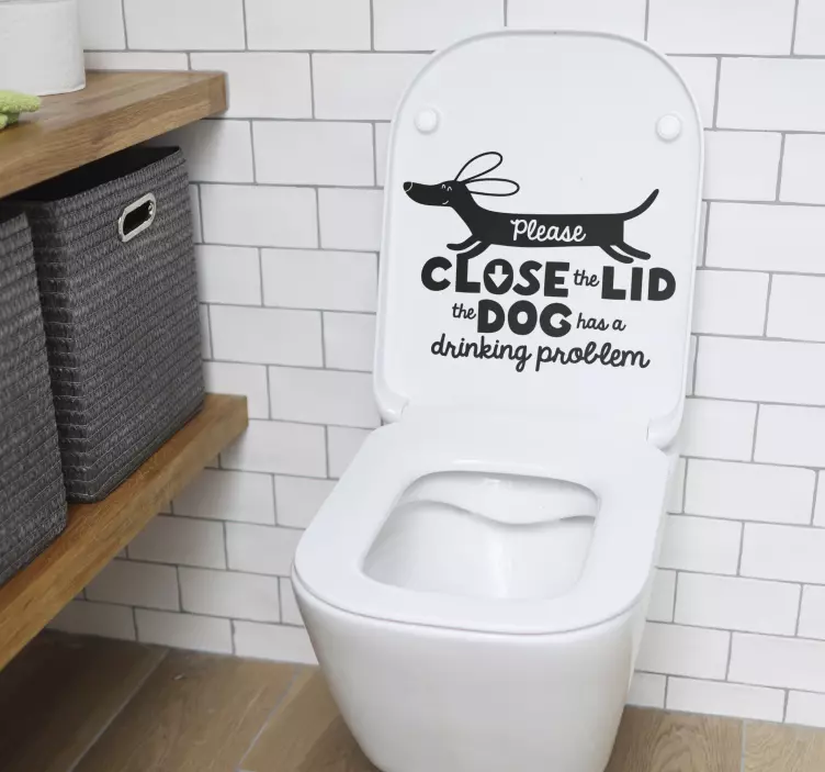 Close the lid dog pet sticker - TenStickers