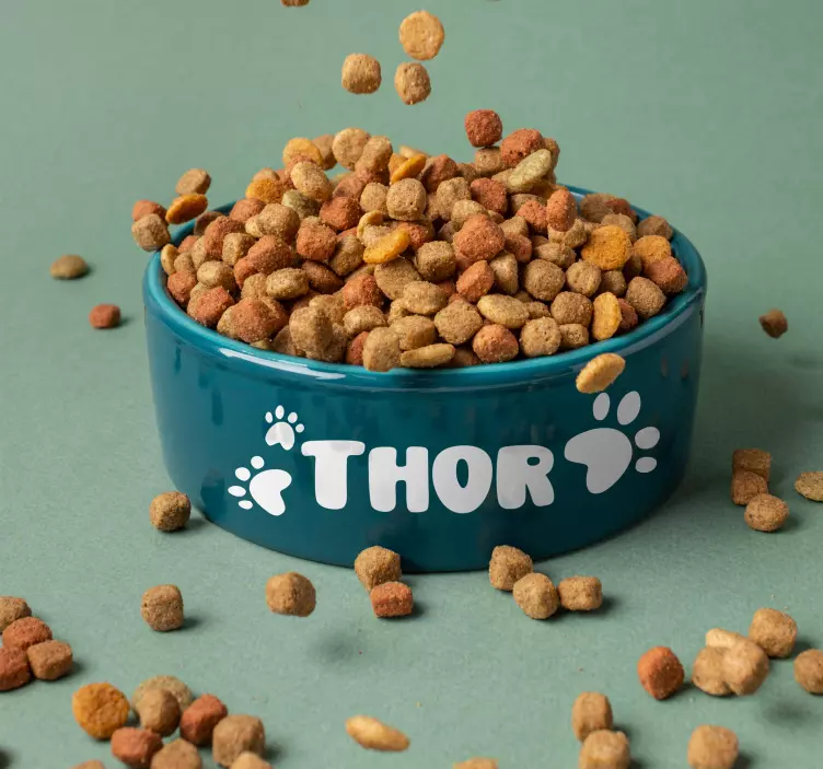 Customised name pawprints animal wall sticker - TenStickers