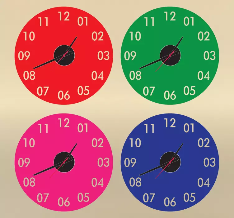 Round Stick On Wall Clock - TenStickers