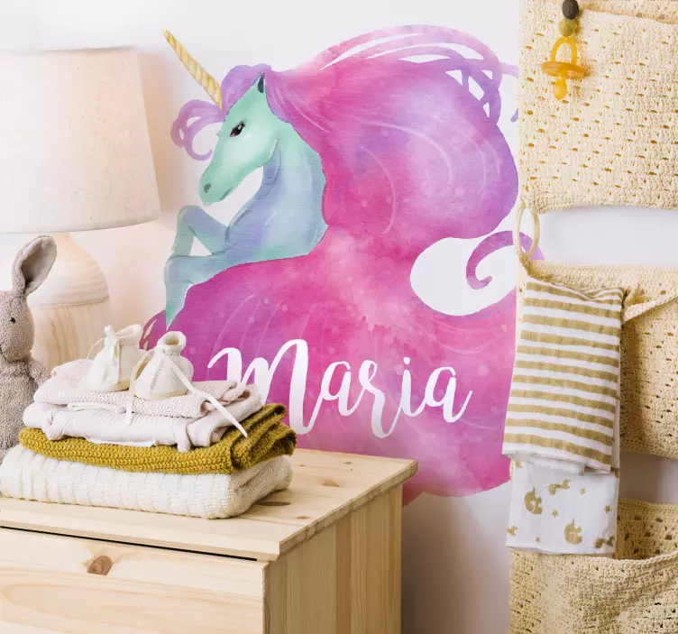 Whimsical Unicorn Illustration wall sticker for kids - TenStickers