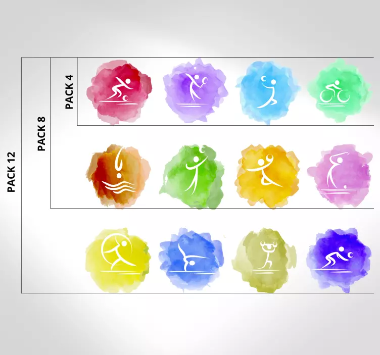 Sport sticker colorful athletic symbols - TenStickers