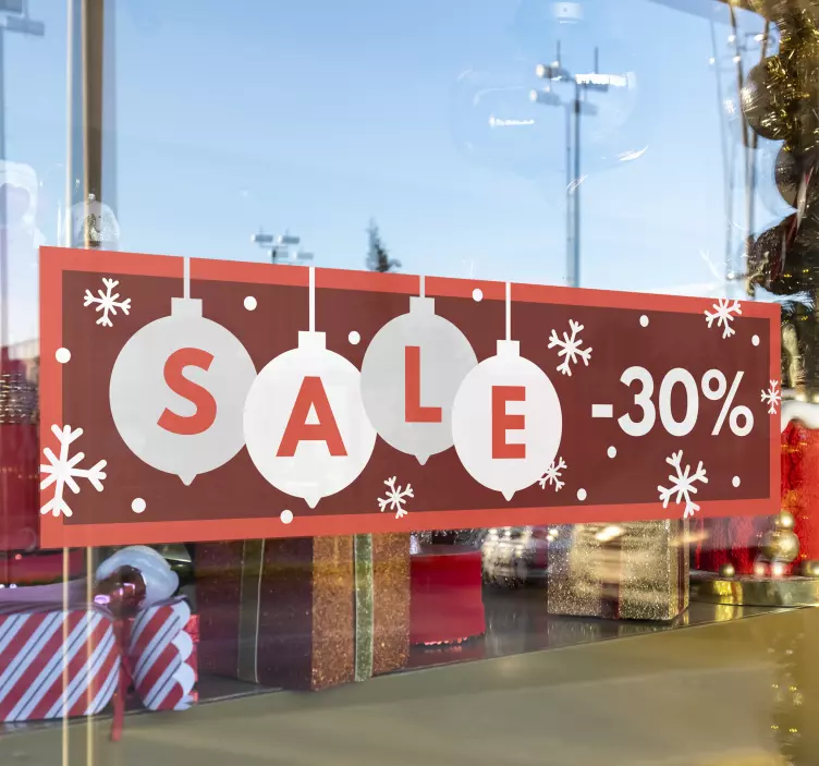 Customisable sale promo Christmas shop window sticker - TenStickers