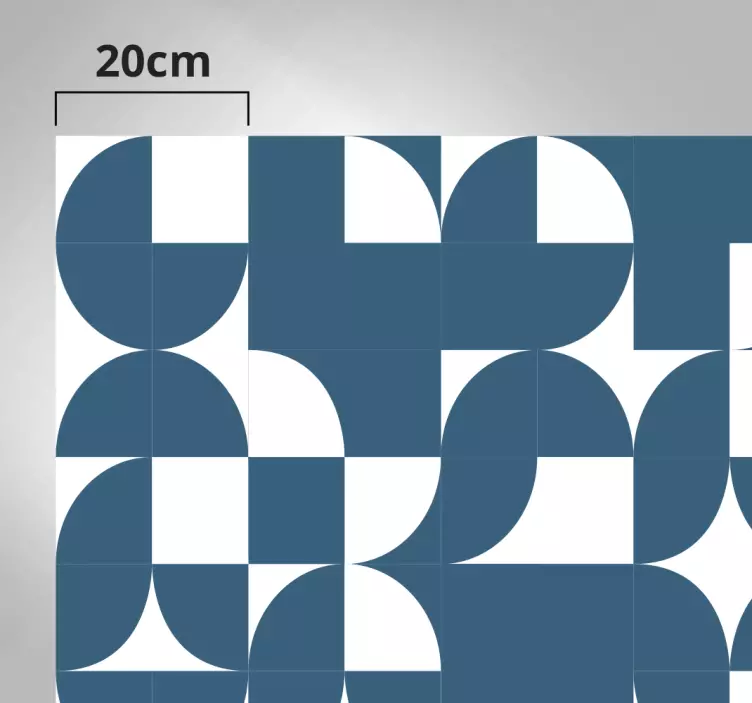 Blue circle geometric art pattern furniture sticker - TenStickers