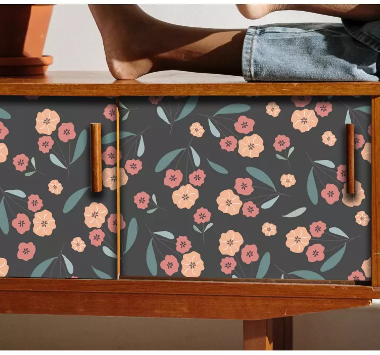 Furniture sticker floral patterned storage decor - TenStickers