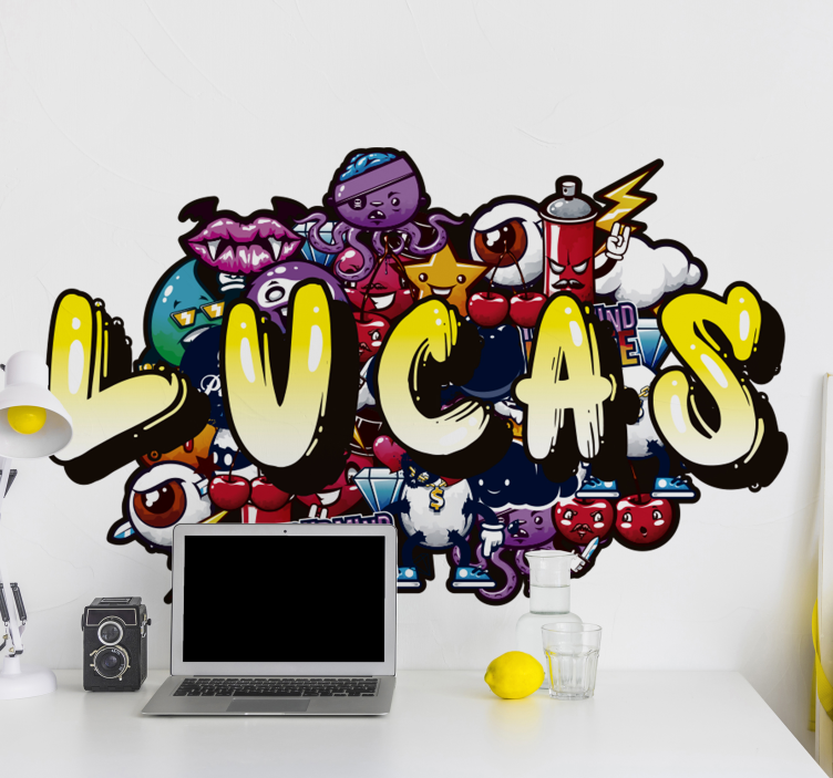 Graffiti colourful name urban wall sticker - TenStickers