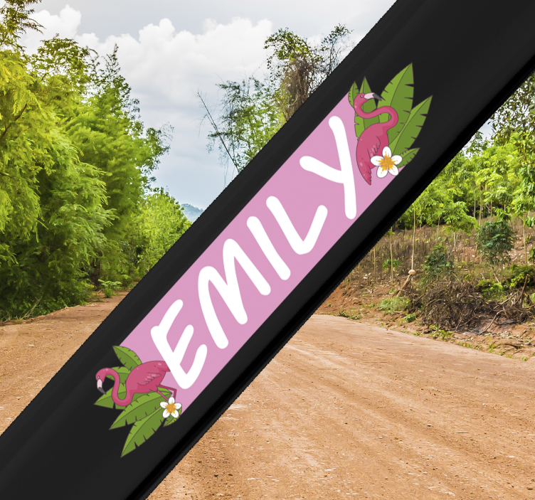 Customisable flamingo bike sticker - TenStickers