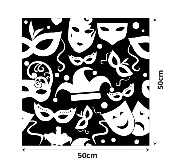 carnival masks pattern shop window decal - TenStickers