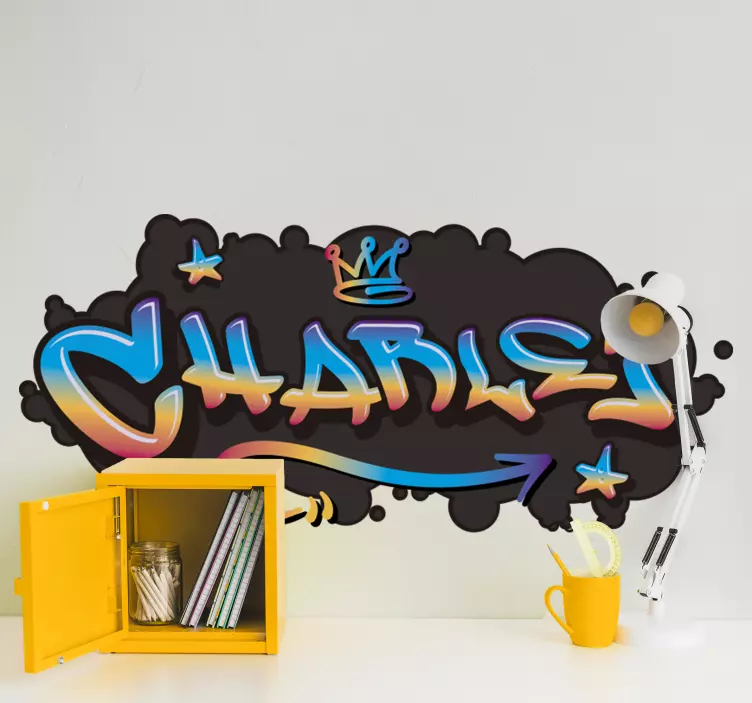 Graffiti design custom name urban wall sticker for kids - TenStickers
