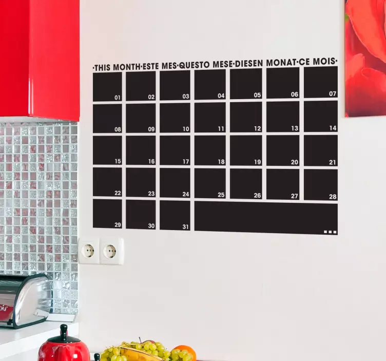 Monthly Planner chalkboard Sticker - TenStickers